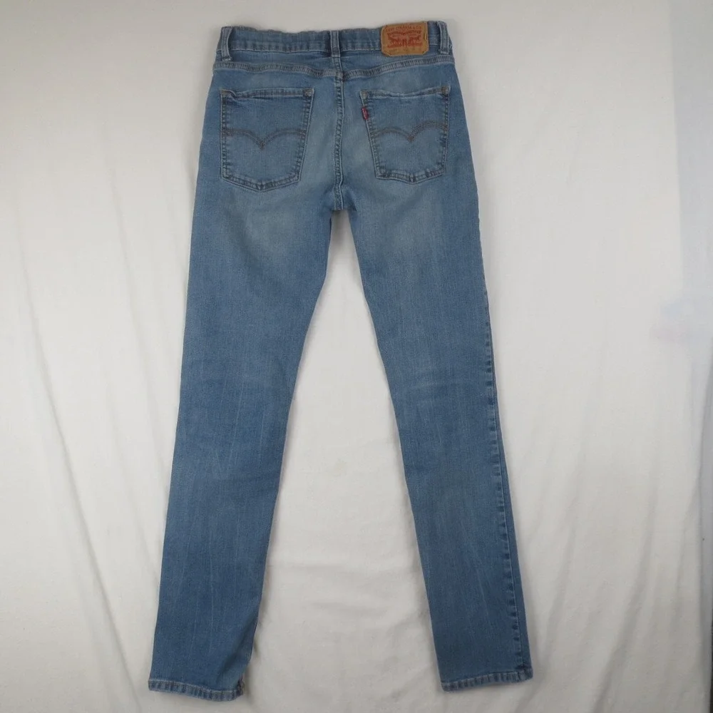 Levis 510 Jeans Girls 16 Reg (Actual 28x29) Blue Skinny Fit Stretch Light Denim